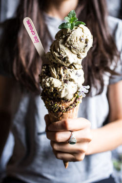 nom-food:  Pistachio mint chip ice cream