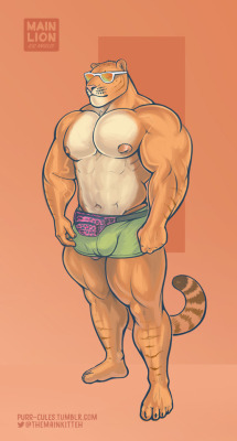 purr-cules:Did I ever post the Venice Beach version of my fursona?