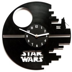 nerdsandgamersftw:  Death Star Wall Clock Made from vinyl record