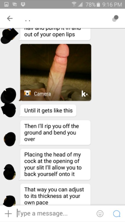 420slutwife:  I dnt even know if i put this on the right order all i know is this kind of messages makes me horny, as you can see i was responding very short, coz i was busy touching myself. :p 