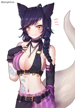 a-titty-ninja-with-a-water-gun: 「Ahri」 by Dohwa | Twitter