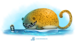 cryptid-creations:  Daily Paint #1269. Leopard Seal by Cryptid-Creations