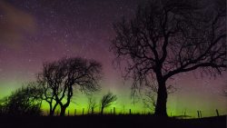 back-to-the-stars-again:  Aurora over Hadrian’s Wall, Scotland.Credit: