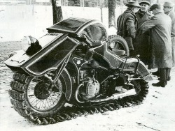 historicaltimes:  1936 BMW Schneekrad snow machine via reddit