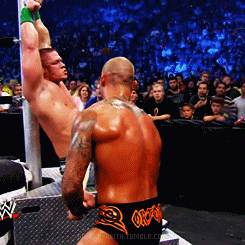 bustermcthunderstick:  One of my all-time favorite “I Quit” matches. Orton was deliciously evil throughout the entire thing.  This match was so F'n Hot! Randy really news how to torture John! ;)