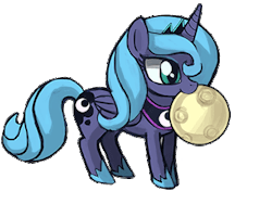 tehlumineko:  Saw a picture of luna nomming on a moon, so I made