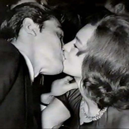 romyandalain:Alain Delon and Romy Schneider kissing in their