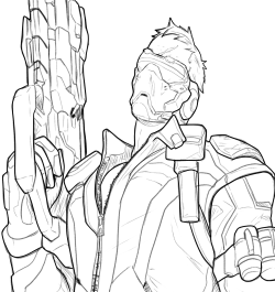 Here’s the lineart for that Soldier 76 I did for @azzlingthe