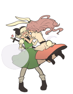 rnarch-hare: very excited alien bunny and her half spirit girlfriend
