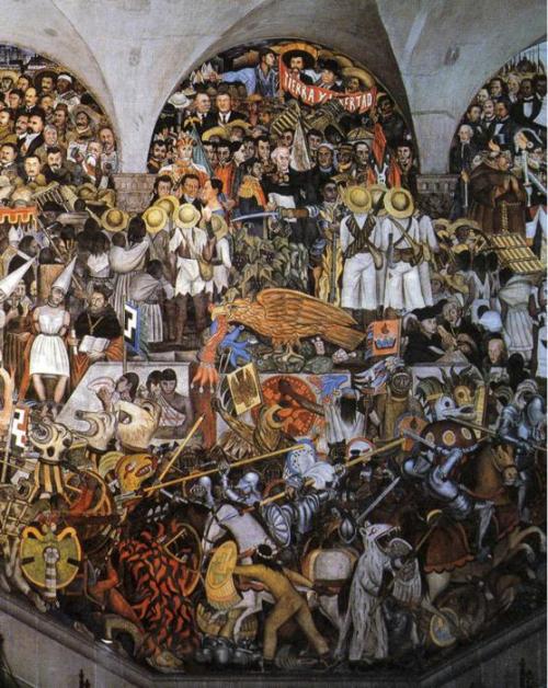 artist-rivera:  The History of Mexico, 1935, Diego RiveraMedium: