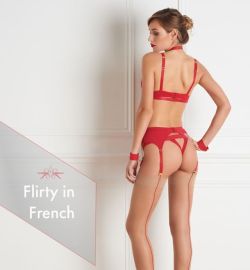 mayfair-stockings:  The Ladies in Red, including the Maison Close