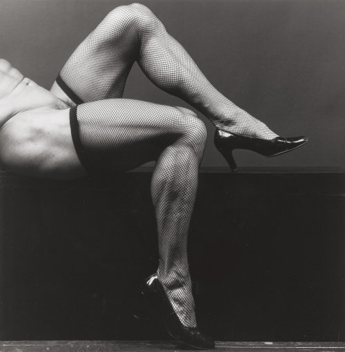 disease:  ROGER IN FISHNETSROBERT MAPPLETHORPE // 1983[gelatin