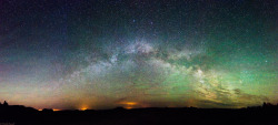 just–space:  The Milky Way rising over Badlands National Park