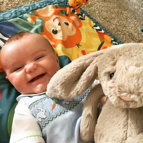 <p>In case you were having a bad day, here’s my grandson and a bunny. #fluffybunny #cole  (at Orlinda, Tennessee)</p>