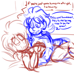 context: pompeii invites monte to sleep in her bed because he