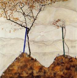 expressionism-art: Autumn Sun, 1912, Egon SchieleSize: 80.2x80.5