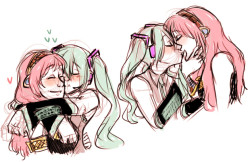 REALLY messy and quick doodles of vocaloid otp cute bbs that