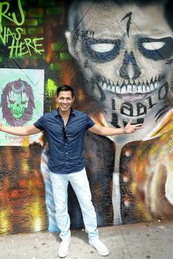 dailydccu:  Jay Hernandez poses on the mural at the ‘Suicide