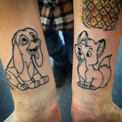 inkeddisney:  Todd and Cooper 🐶💕 done by @tattootjerk #inkeddisney