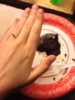 sherbies:  my chocolate lava cake from dominos dripped this ring