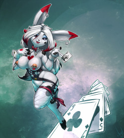 Gambler’s Hand - card bunny lady commission forSoulblader