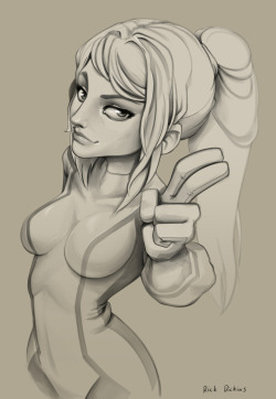 rickshawdraws: Samus Aran, drawn during a stream.To catch future