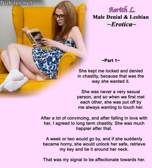 My Male Chastity and Lesbian Denial Books:https://www.smashwords.com/profile/view/AerithL