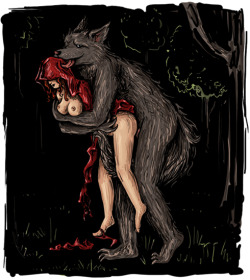 yourbadgrrl:  Why Red kept going into the woods…  This wolf