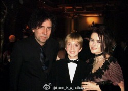 mx-magpie:  Luke Newberry with Tim Burton and Helena Bonham Carter.