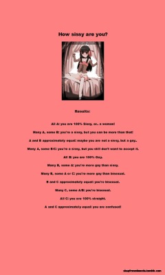 sissyfemminuccia:  Test 5/5 Results - How sissy are you? –