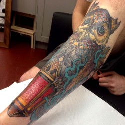 thievinggenius:  Tattoo done by Mitchell Allenden. @sneakymitch