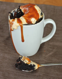 sexiestfoods:  Chocolate Peanut Butter Mug Cake. Recipe here!