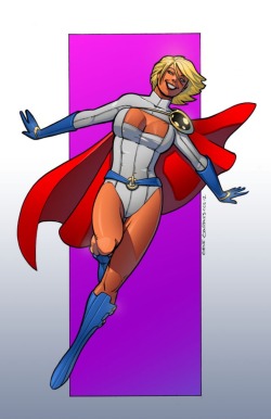 silentbrownsugar46:Power Girl By Gene Gonzales and colored by