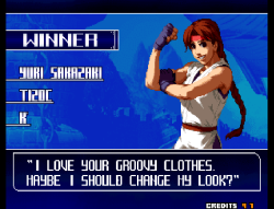 freeandshonenspirit:  bison2winquote:  - Yuri Sakazaki after