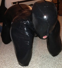 pupnobley:  I imagine the boy got locked in this thick rubber