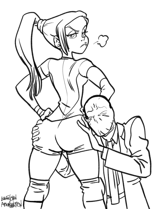 grimphantom2:  liefeldianabomination:  Drawthread Double Deliverry“Posterior Motives”  Creey but feel dat Courtney