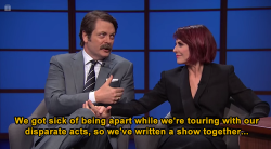 saintcaffeinated:  [x] Megan Mullally and Nick Offerman’s marriage