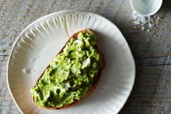 food52:  A nice healthy amount.Avocado, Feta, and Mint on Sourdough