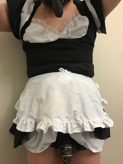 show-us-your-locked-cock:Sissy is grateful to be permitted to