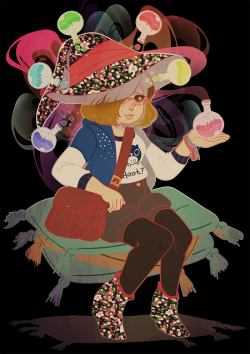 shilloshilloh:  Late Witchsona drawsShe feeds on depression and