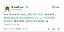 quixon:  aquus:   Chris Brown said Rihanna was going to be on