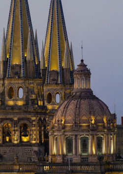 renamonkalou:  Cathedral of Guadalajara at dusk (HDR)  Guadalajara