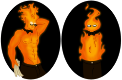 galaxa-13:What a lot of people imagine Grillby to be VS what