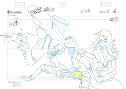 bahijd:  Key-Animation+rough layout.Space Dandy #23-Bahi JD
