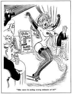 Unsigned Burlesk cartoon by Bill Ward..   aka. “McCartney”  From the pages of the February ‘57 issue of &lsquo;CABARET&rsquo; magazine.. 