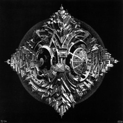 sciencefictiongallery:  M. C. Escher - Tetrahedral Planetoid