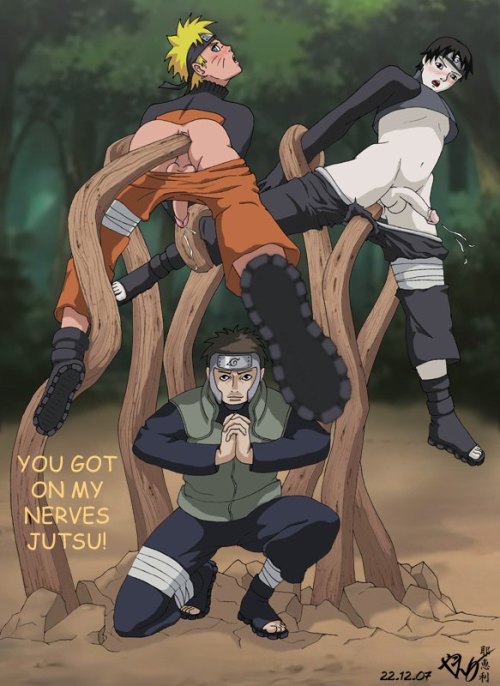 After incompleting their training, Captain Yamato’s nerves were pushed so far, it went up Naruto’s and Sai’s ass!Â 