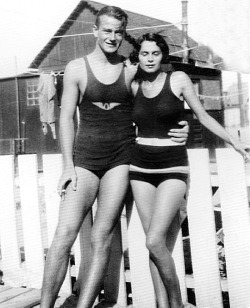 wehadfacesthen: John Wayne and his wife Josephine, 1934 At the