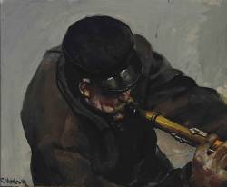 Christian Krohg (Norwegian, 1852-1925), The Musician. Oil on