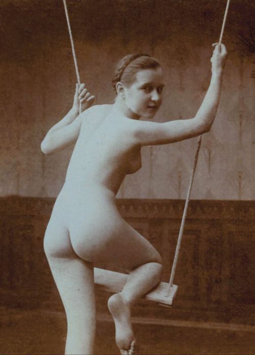 I’ve been saving these Naked Victorian Women on Swings for a special occasion, and here it is!   Thank you all for following, and delighting with me in the wacky pornography of a strange and bygone age. Here’s to many more years of Victorian